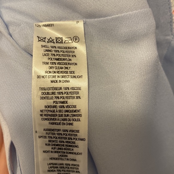 French Connection baby blue with white and neon pink lace dress - Picture 11 of 11